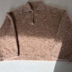 Zara cognac mohair sweater